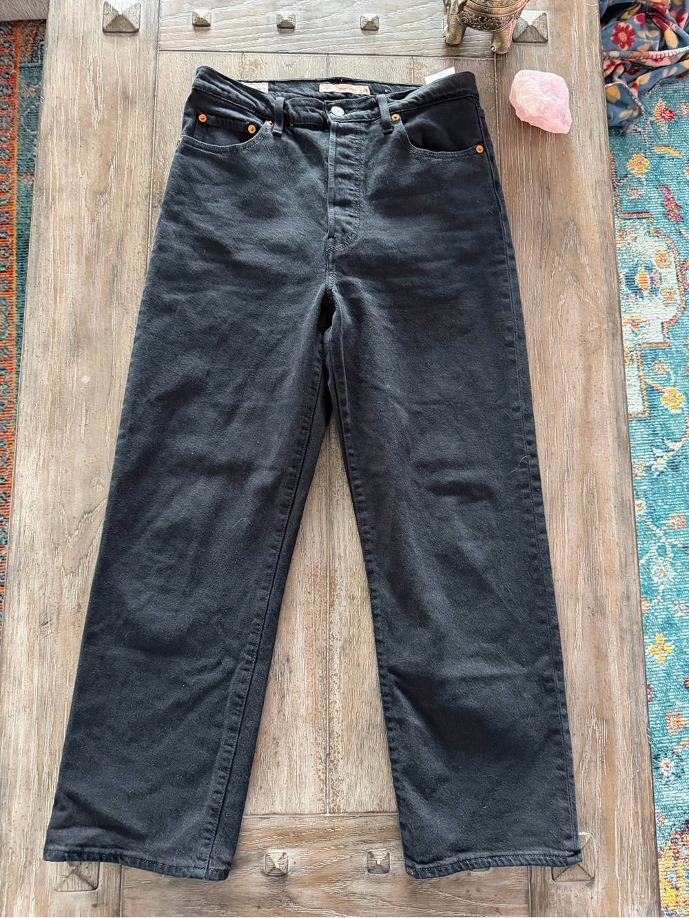 Levi's Premium Ribcage Straight Ankle Women's Black Jeans
